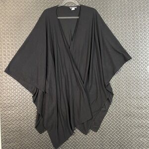 Vintage‎ Marcia Lyons Black Orlon Wool Poncho Shawl Wrap Women's One Size